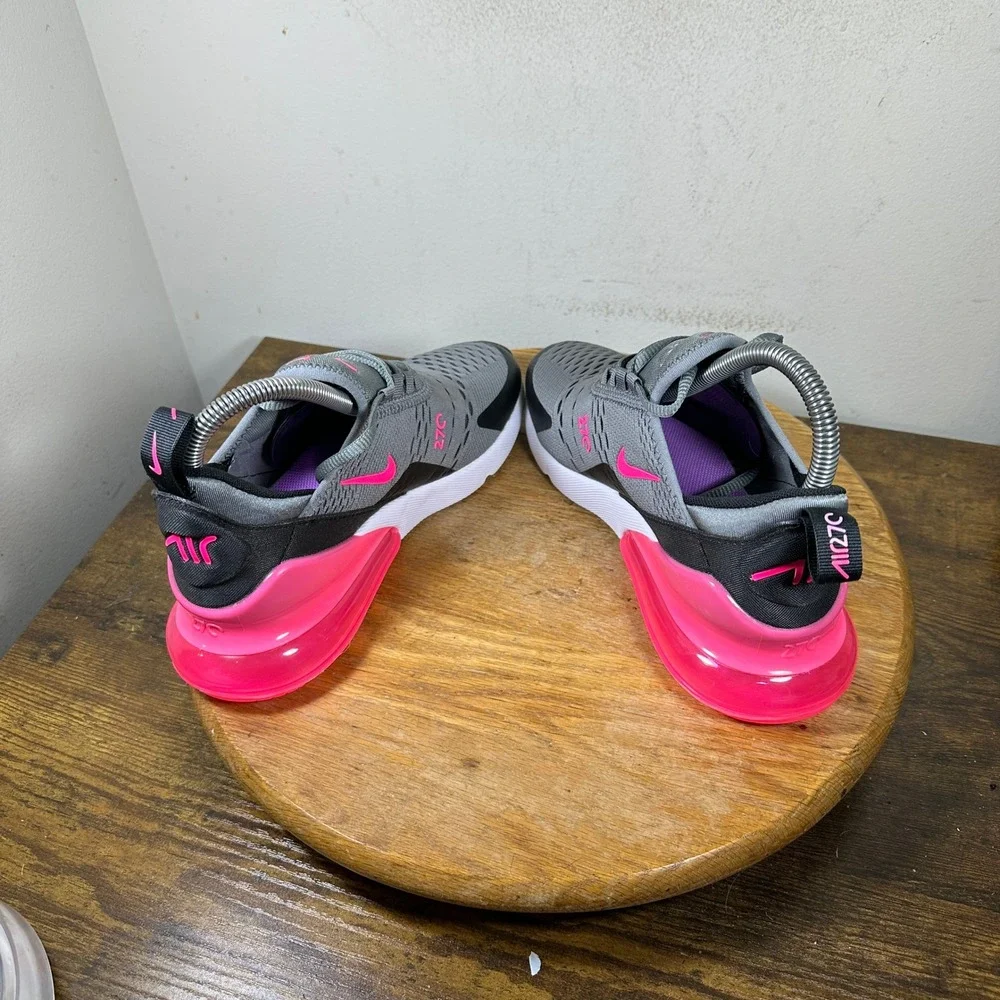 Nike Air Max 270 Grey Pink Black Womens Running Shoes 943345-031 Size 6.5